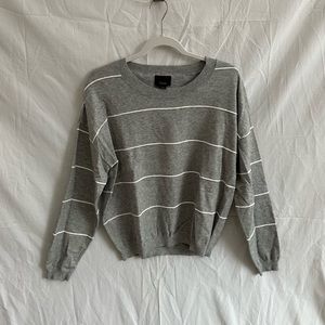 Gray and White Striped Lumière Sweater